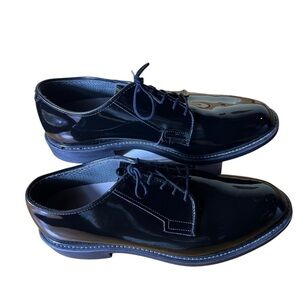 Men’s Bates High Gloss Black Military Uniform Oxfords Vibram Soles Sz 10D